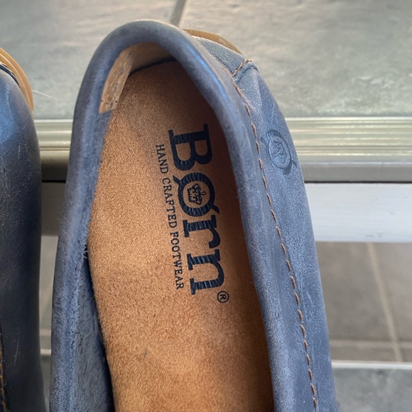Born Marcel Leather Driving Moc Driving Loafer Size 8 M Navy Blue Casual Comfort - Picture 2 of 8